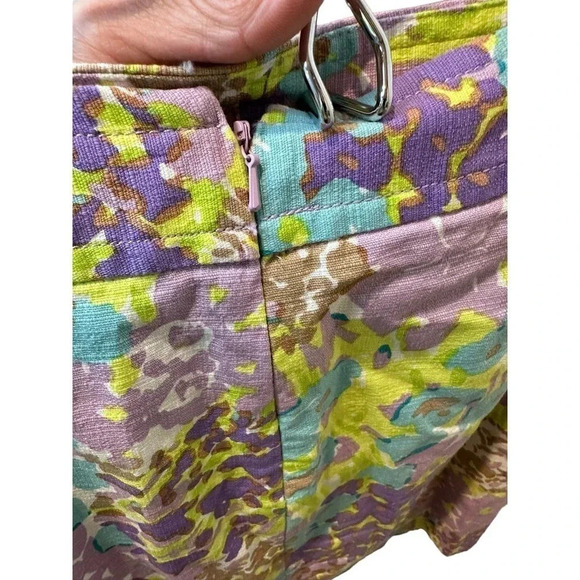 Talbots Women's Pastel Purple Floral A-Line Knee Length Skirt Size 6 - Picture 3 of 4